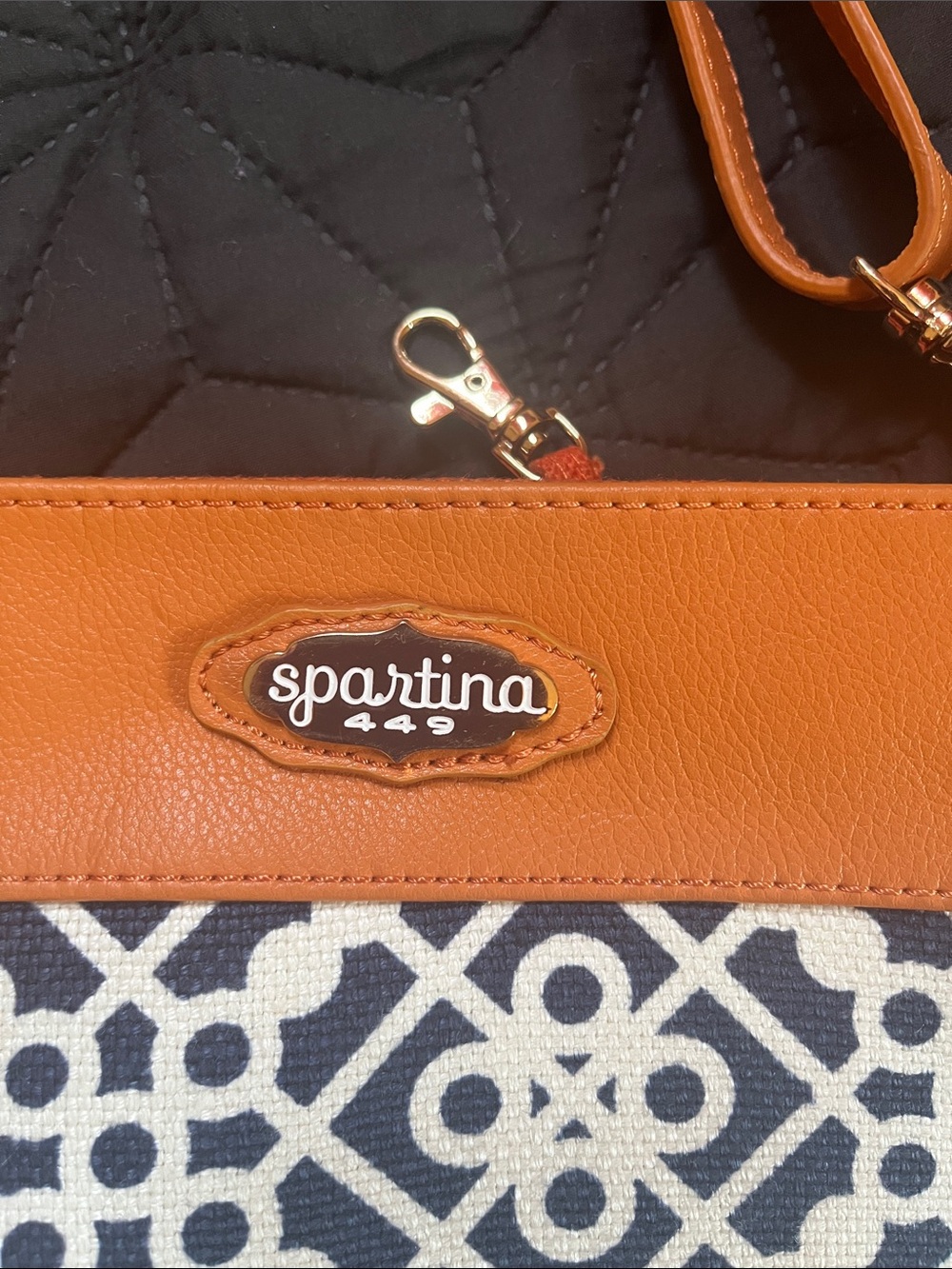 Spartina 449 Navy & Tan Patterned Crossbody - Picture 2 of 11